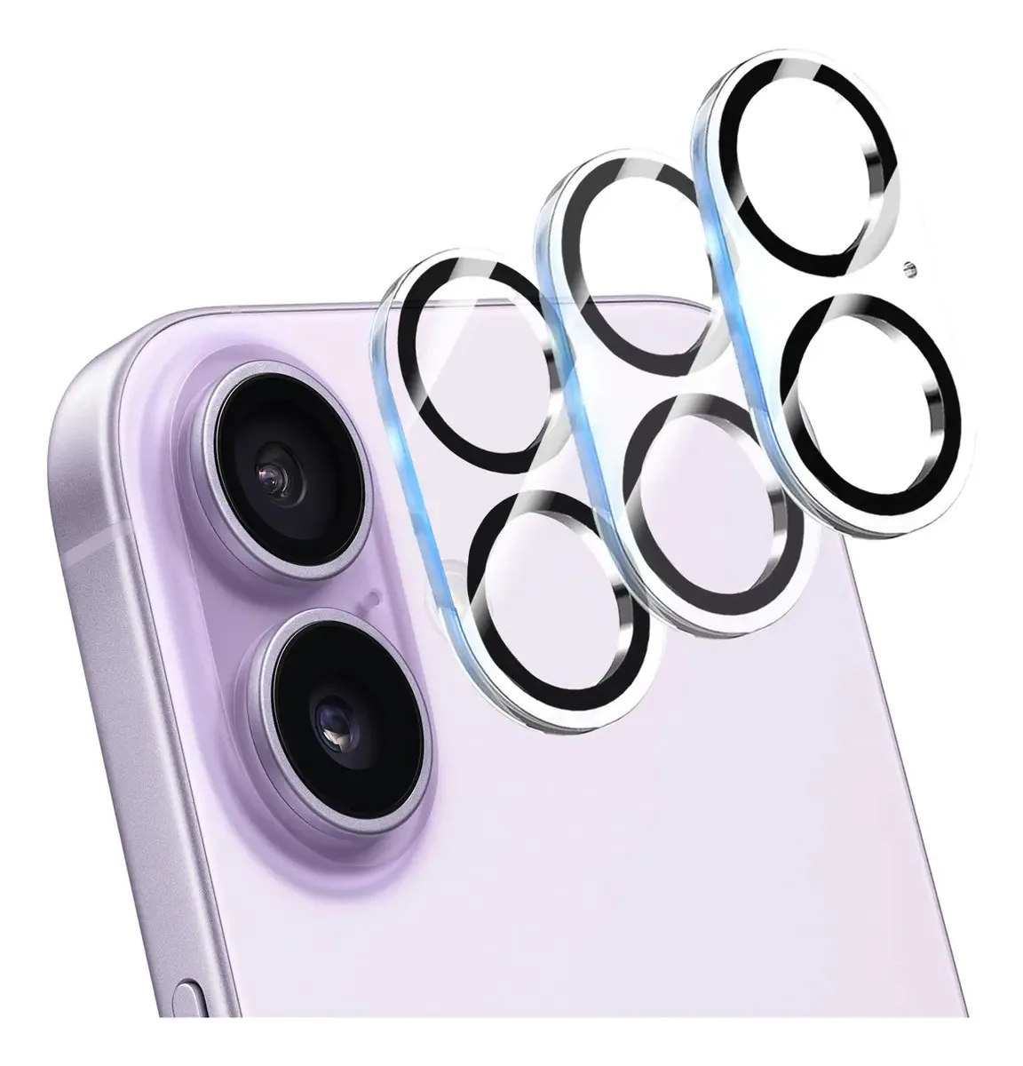 Protetor de câmera de 3 peças para iPhone 17 6.3 Mica Glass Lens