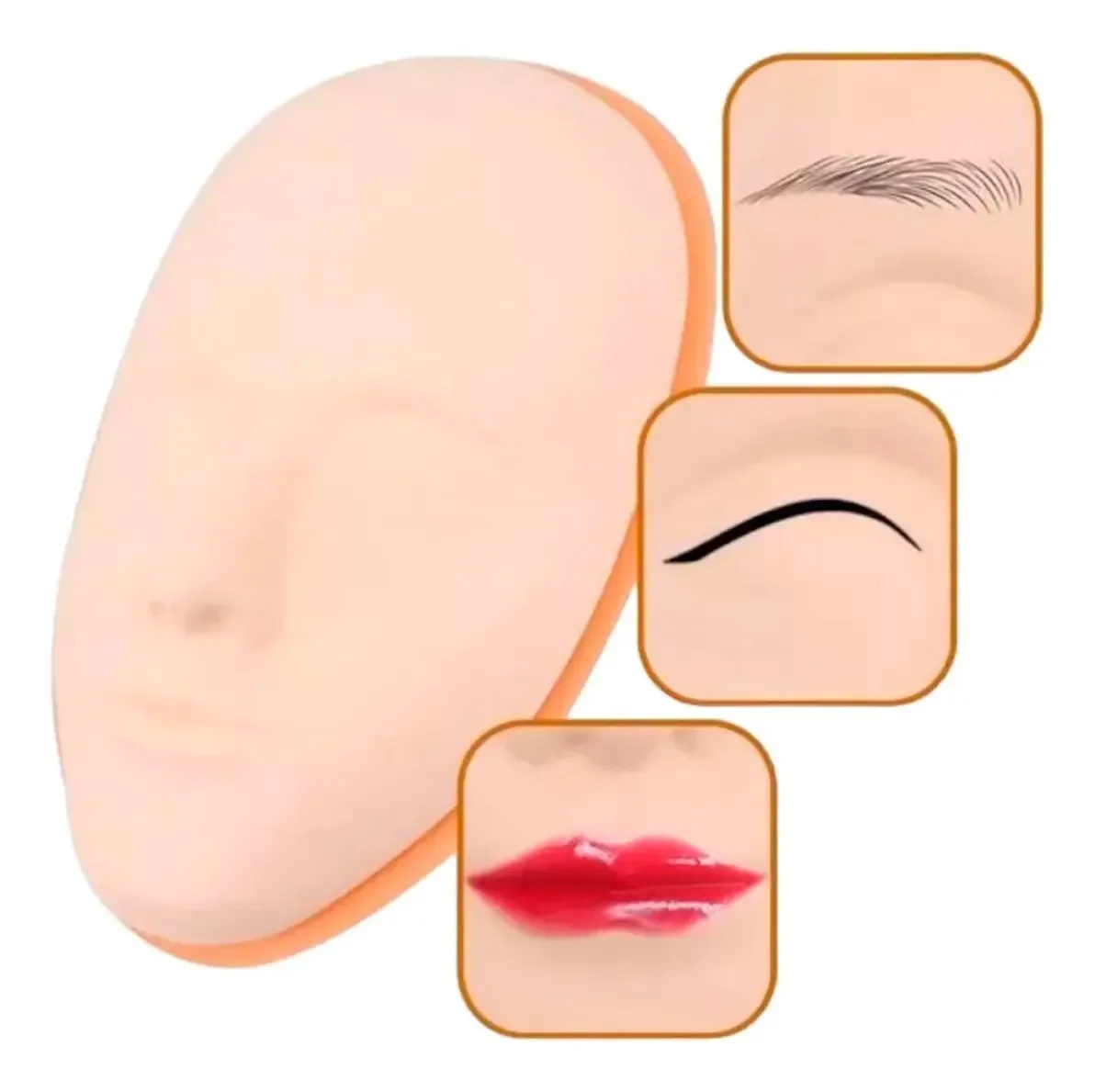 Pele sintética facial, maquiagem prática para cílios e sobrancelhas