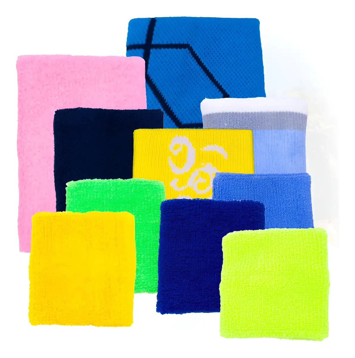 Kit 15 Munhequeiras Esportivas Absorção De Suor Confortável