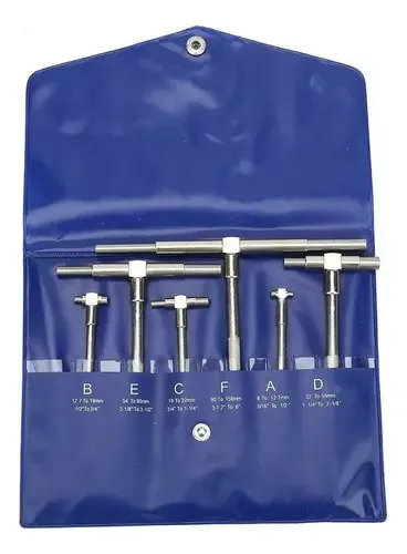 6 unidades por conjunto de medidor telescópico de 8 a 150 mm de diâmetro interno, ajuste máximo, comprimento medido 150 mm, comprimento mínimo medido 8 mm