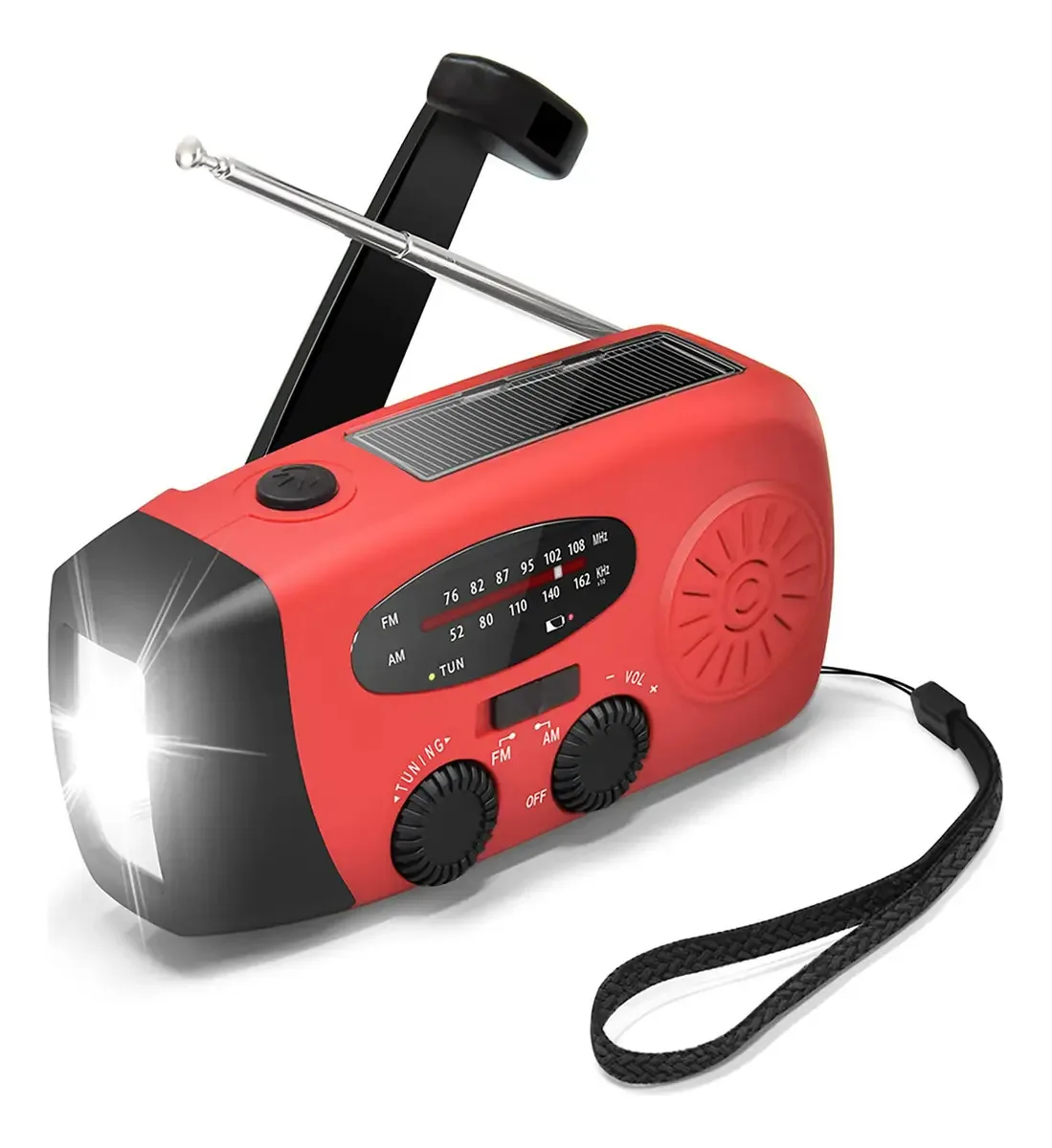 Rádio de emergência | Rádio de manivela solar com bateria recarregável | Alarme portátil | Radio Survival, AM/FM e lanterna LED para emergências externas