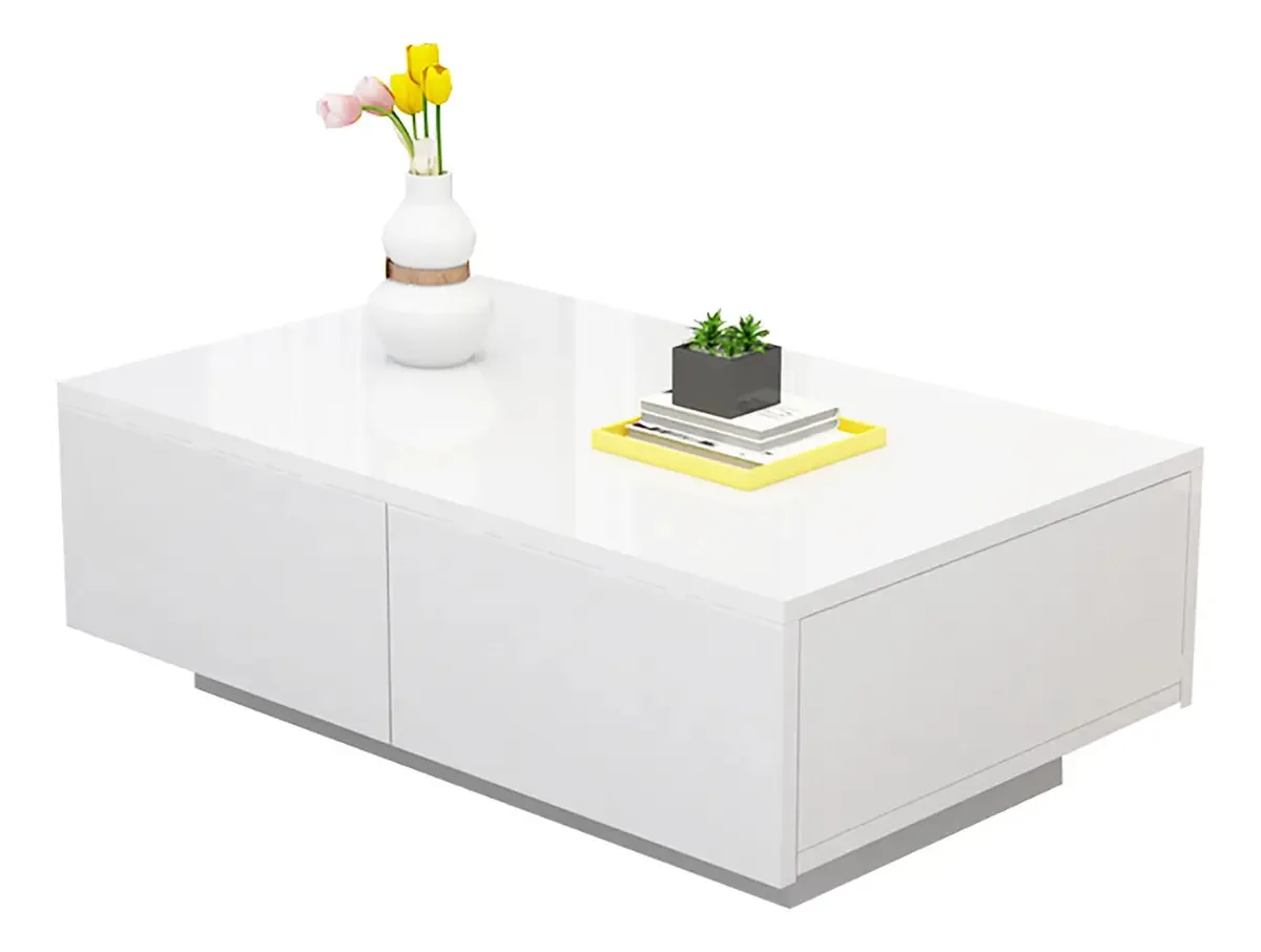 Mesa central grande com quatro gavetas Mesas centrais Mesa lateral Mesas centrais Mesa de centro retangular Mesa de centro de estar Mesa de café branca Mesa de café branca Mesa de café branca