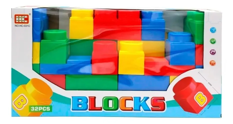 Blocos de azulejos gigantes Armatodo Armables, blocos infantis, número de peças: 32