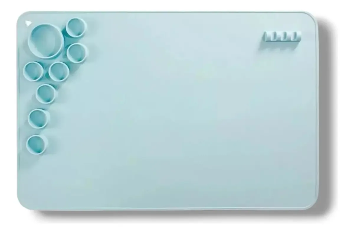 Tapete de silicone individual, pintura artística, massa, crianças, lavável, cor verde