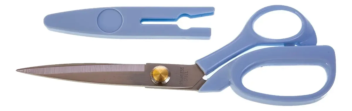 Tesoura Costura Lanmax Aço Inox 9 Pol Capa Protetora Azul