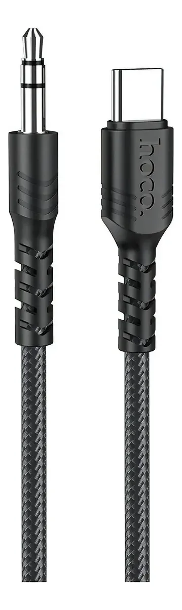 Cabo adaptador de 1 USB tipo C para 1 adaptador Hoco macho Aux 3.5. UPA 17 1m preto