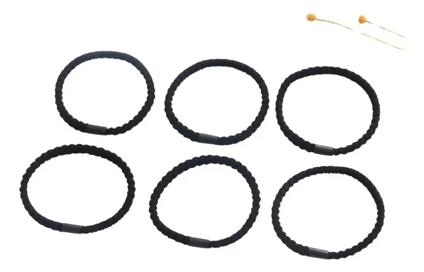 Conjunto de gomas pretas - corda x 6 - cordas pretas coloridas