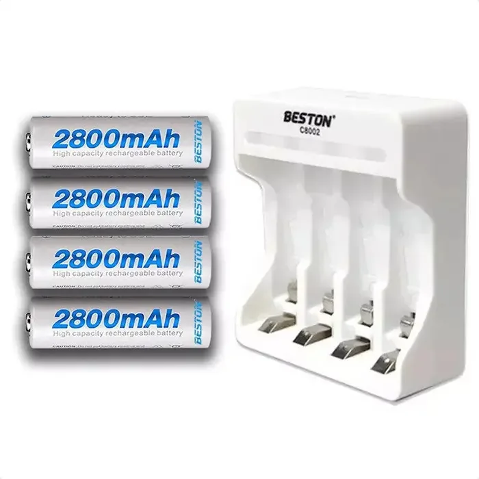 Carregador USB Aaa Baterias Aa Auto Cut + Baterias Aa de 2800mah X 4