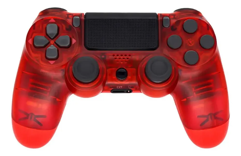 Joystick sem fio Ledstar Ps4 vermelho transparente