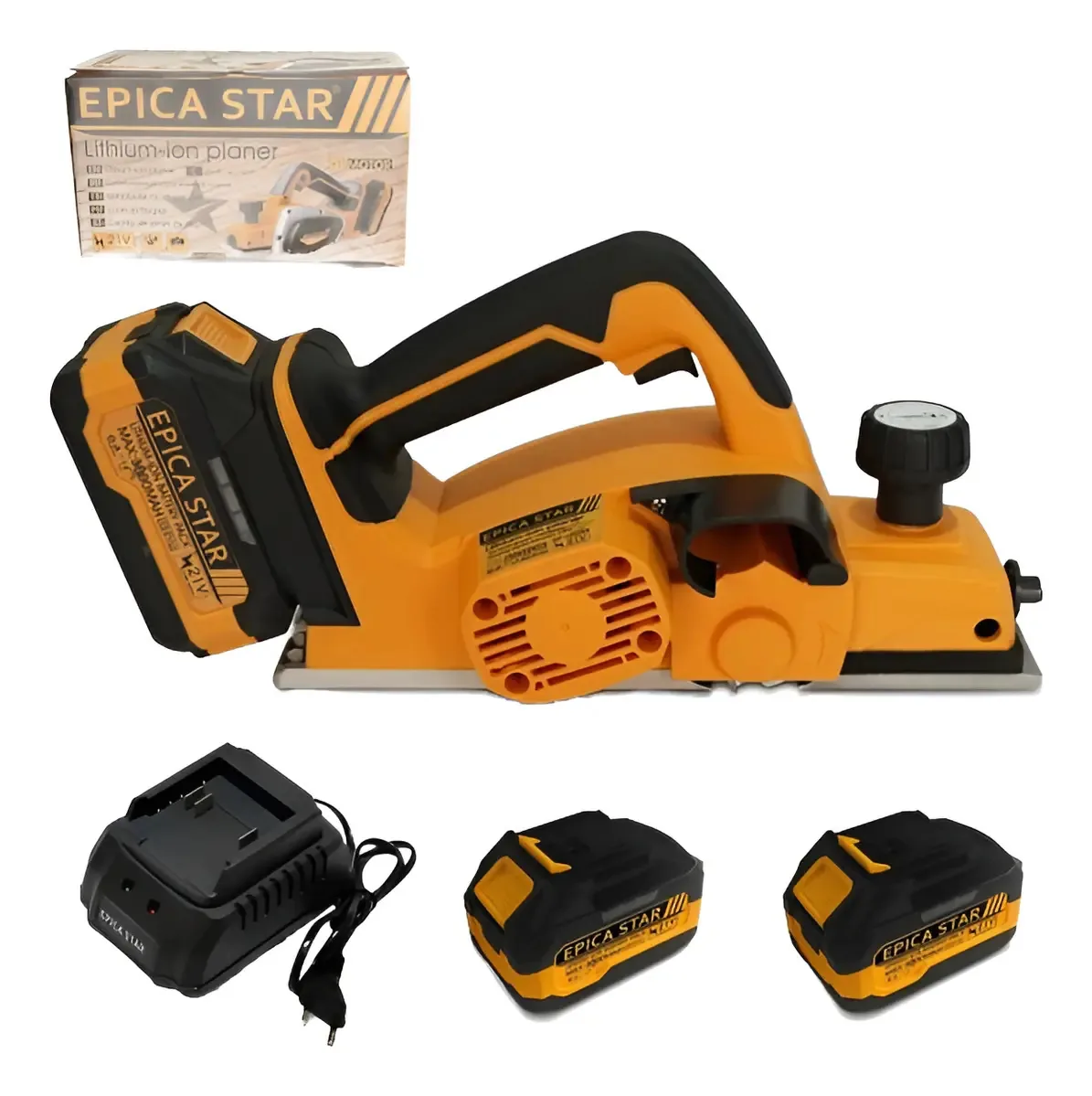 Plaina Elétrica A Bateria 21v 82 Mm Amarelo