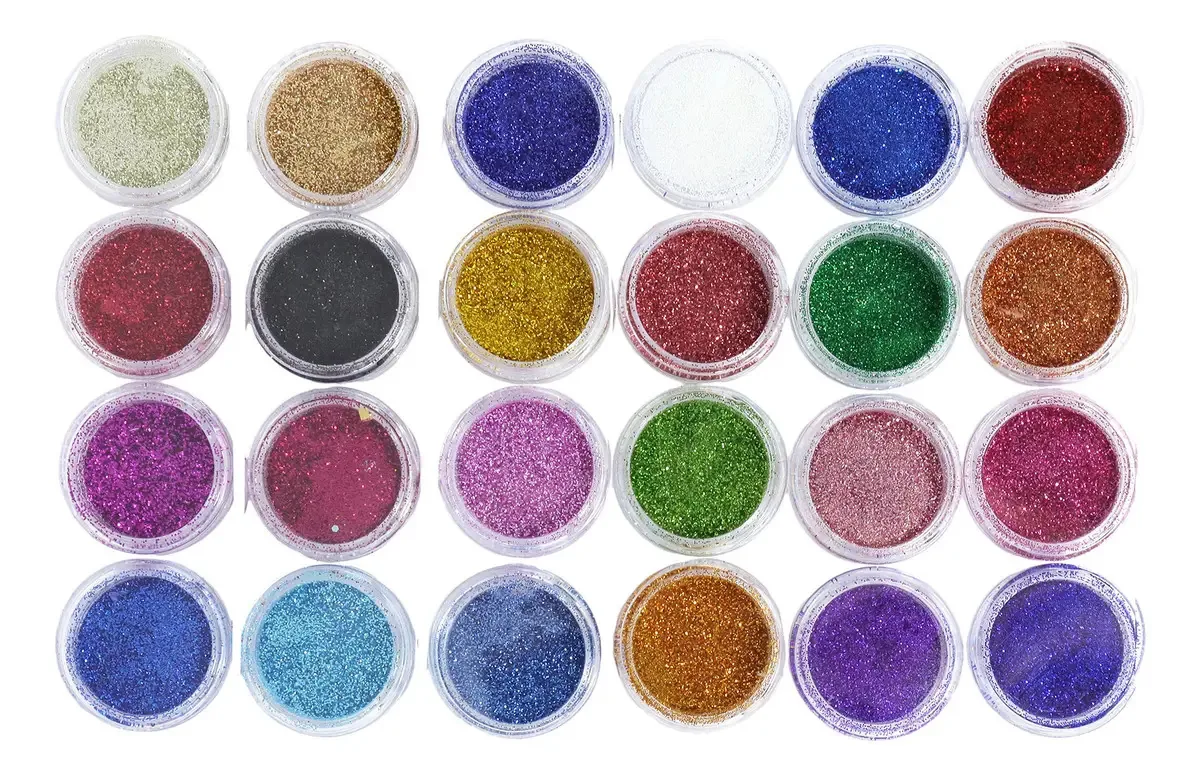 24 Glitter Flocado Chic & Fun Pedrarias Caviar Strass Unhas Cor HS-672