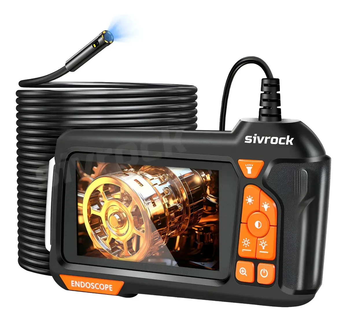 Endoscópio industrial de 8mm 1080p 5m com câmera automotiva