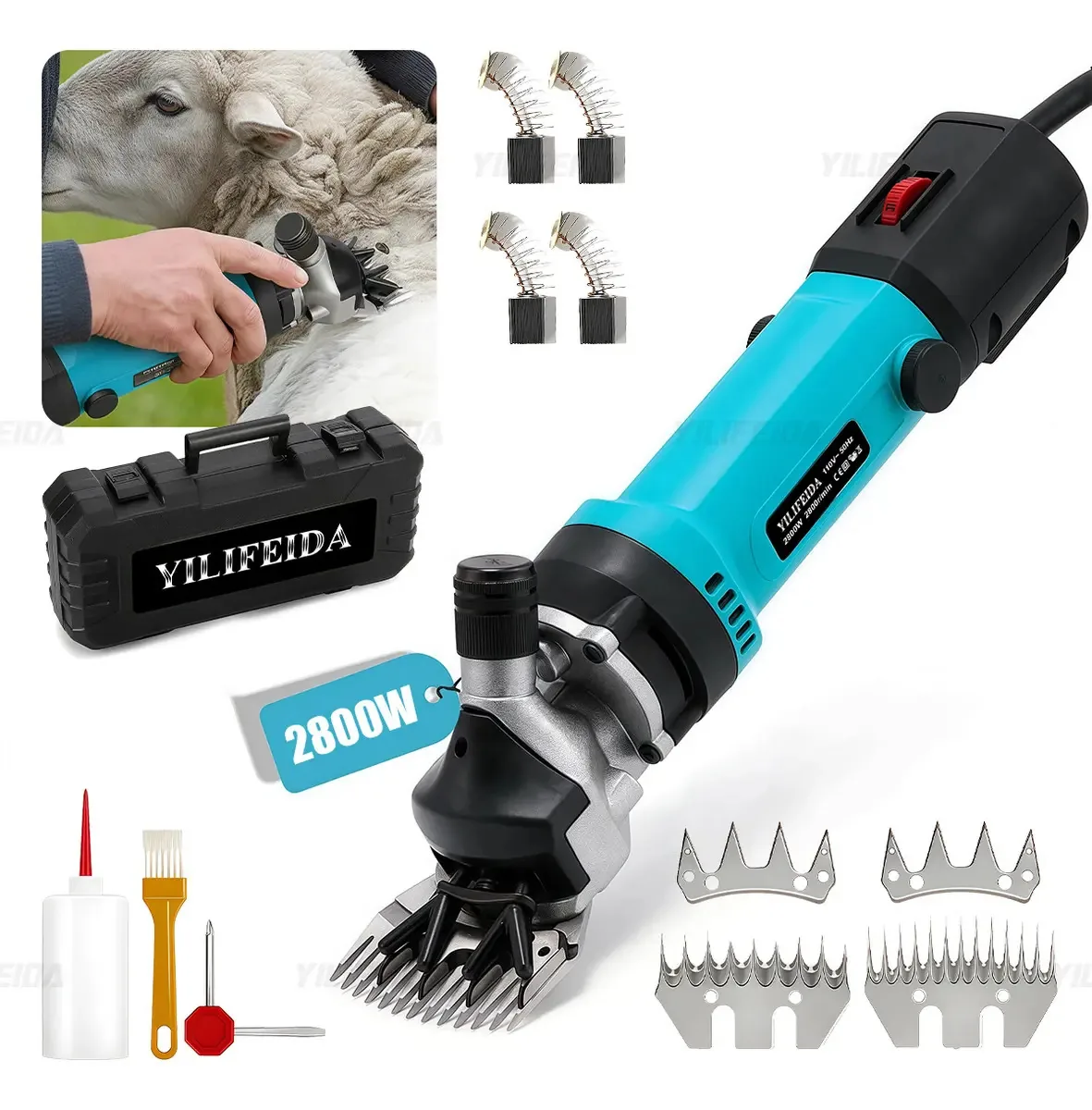 Máquina de corte e corte para ovelhas com 6 velocidades 2800W