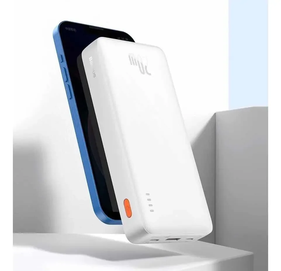 Carregador Portátil Power Bank Baseus 20w 20.000mah Cor Branco