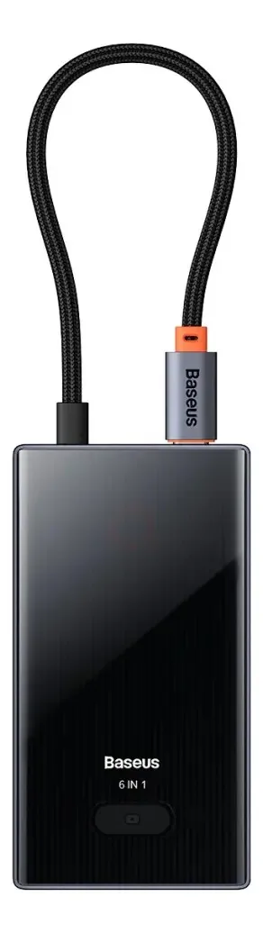 Hub Baseus 6 em 1, adaptador USB-C para USB 3.0+Hdmi+Pd+Rj45