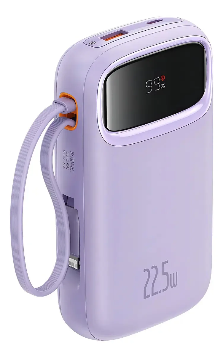 Power Bank Baseus 20000mah 22.5w Display Digital Turbo Cor Lilás