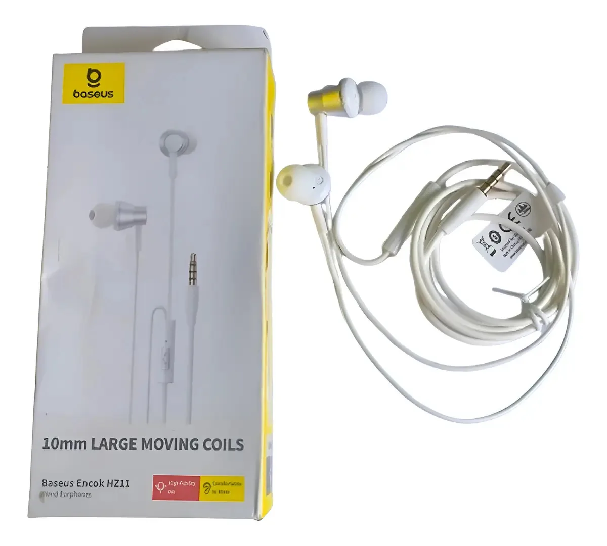 Fone De Ouvidos Com Fio Baseus Cor Branco