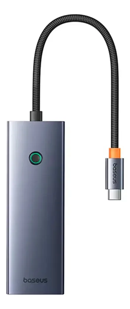 Hub Baseus Usb C 5 em 1 (Usb 3.0/Ethernet/Usb C Pd) Cor cinza escuro