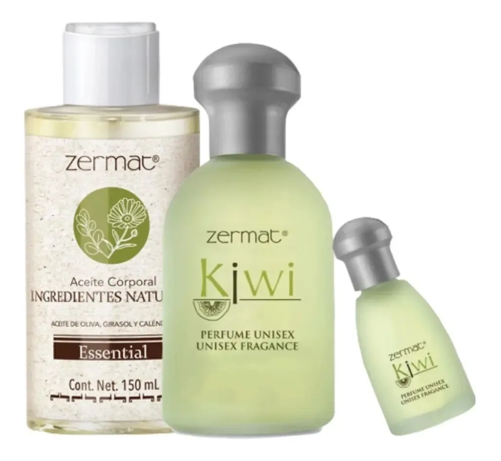 Pacote de fragrâncias de kiwi com mini fragrância e óleo corporal
