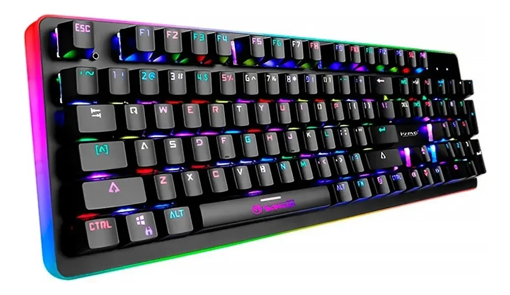 Teclado mecânico para jogos Marvo Scorpion KG954g Rgb Teclado preto
