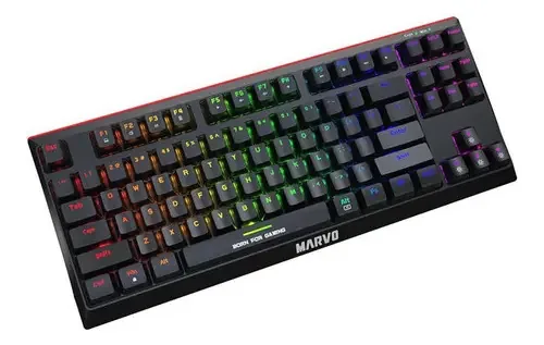 Teclado mecânico Marvo Kg953 Switches: azul, teclado compacto, cor preta