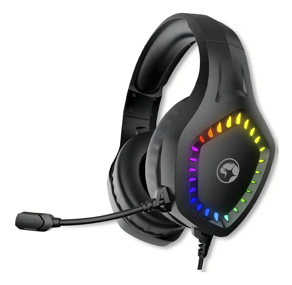 Headset Gamer Marvo H8360, RGB, Drivers 50mm, Preto, H8360
