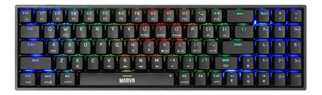 Teclado Mecânico Gamer Marvo Kg956, Rgb, Marvo Switch