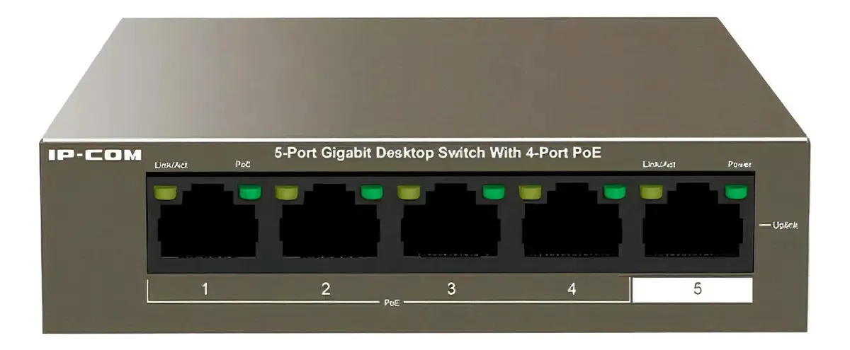 Switch IP-Com PoE 4 Portas Gigabit + 1 Uplink G1105P-4-63W IEEE802.3af/at