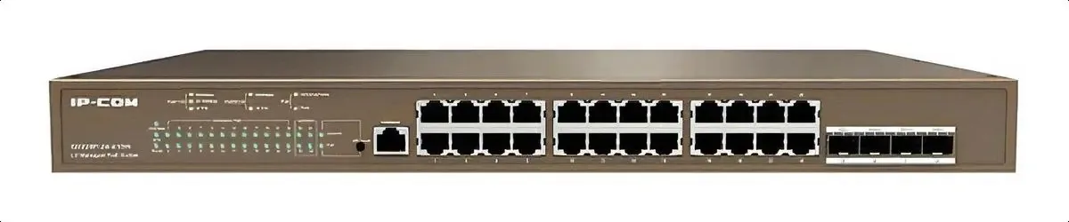 Switch IP-COM PoE Gerenciável 24 Portas Gigabit + 4 SFP 370W G5328P-24-410W