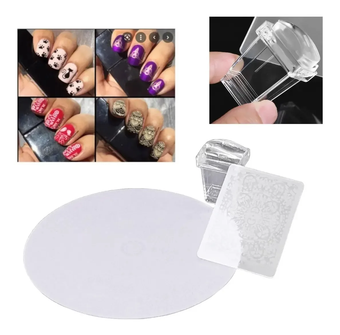 Silicone Base Seal Crystal Stamping Nail Art Decoração de unhas