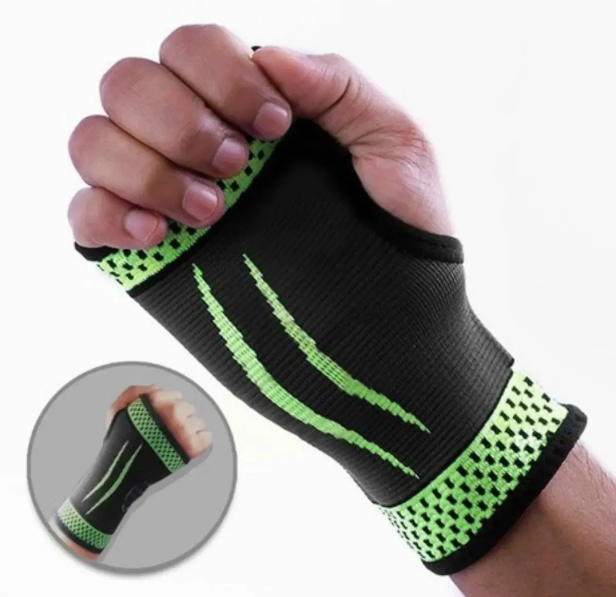 Pulseira esportiva elástica ortopédica Palm Rf7705 preta