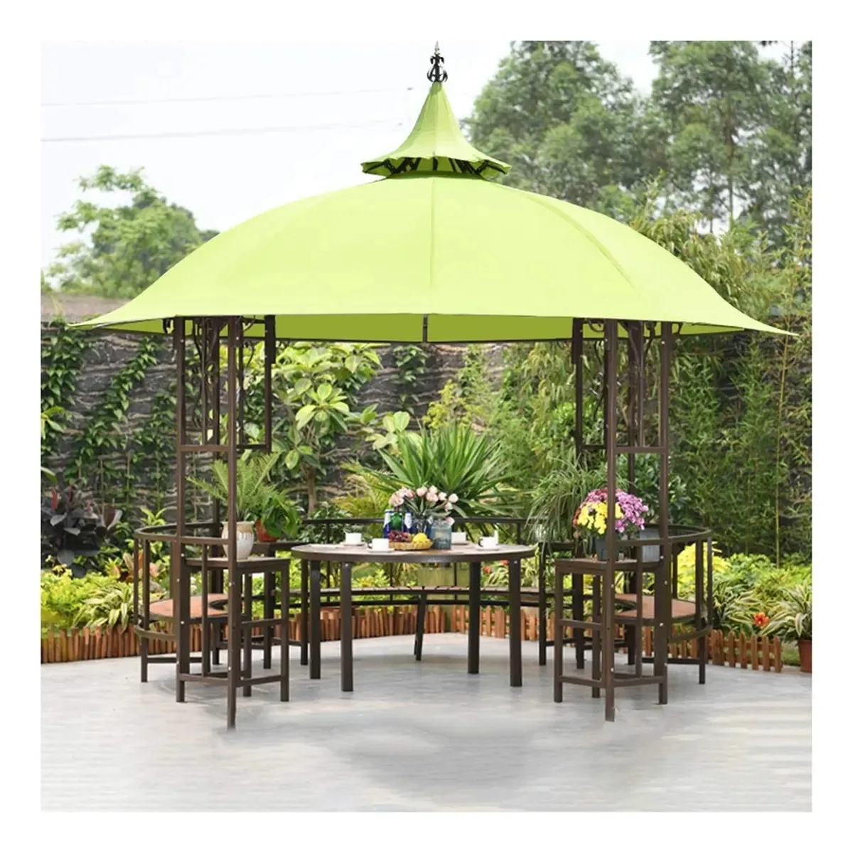 Vomkr Gazebo Criativo Ao Ar Livre Para Casa Ou Clube De Negócios, 12x12 Ft Gazebos Ao Ar Livre Para Pátios Com Escrivaninha, Pavilhão Pátio, Pérgola De Festa Ao Ar Livre