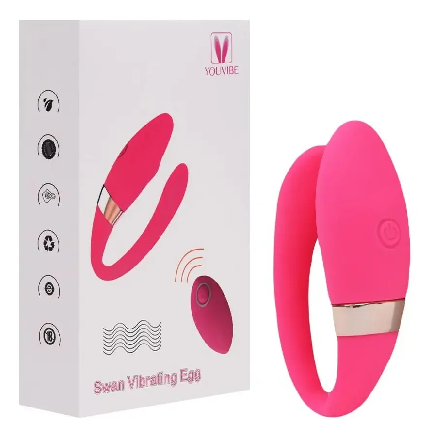Vibrador Casal Ponta Dupla Hastes Flexíveis Controle Sem Fio Cor Rosa