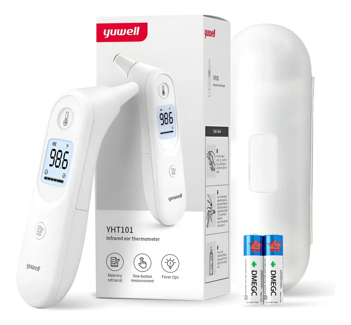 Termômetro digital Yuwell para adultos e crianças, termômetro. Blanco