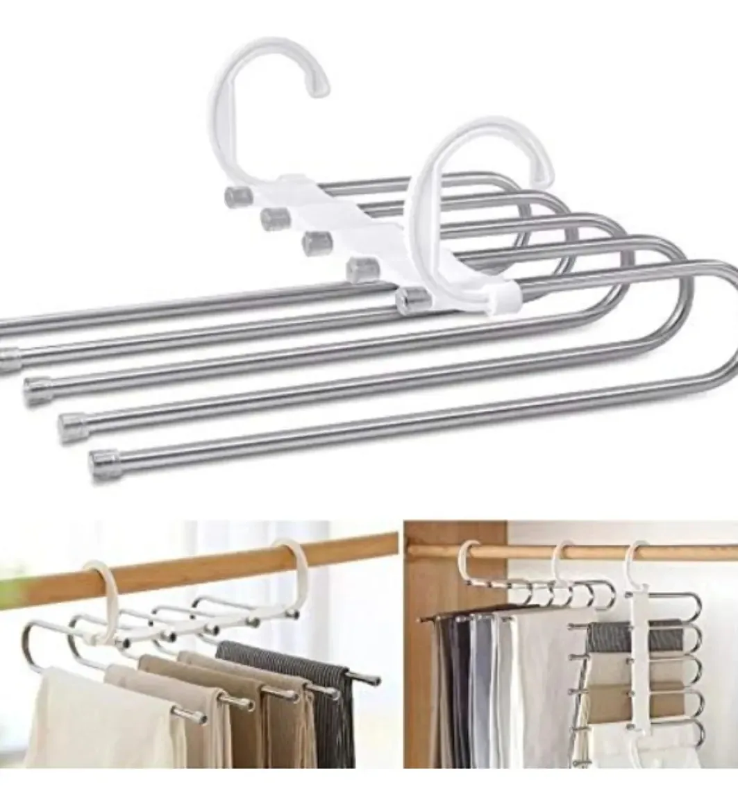 Cabide extensível para calças multiuso: calças de metal, cor cinza