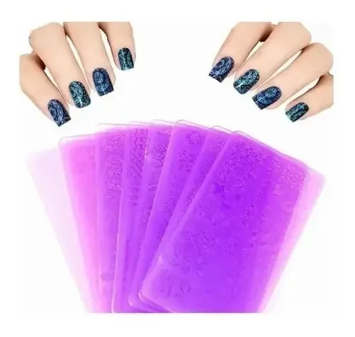 Placa de estampagem de unhas de plástico para decoração de arte de unhas