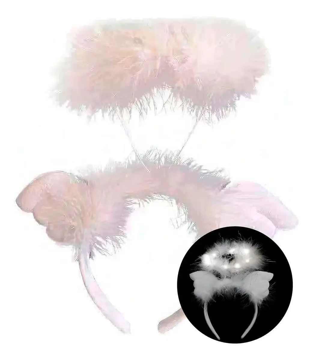 Tiara Anjo Com Led Cor Branco