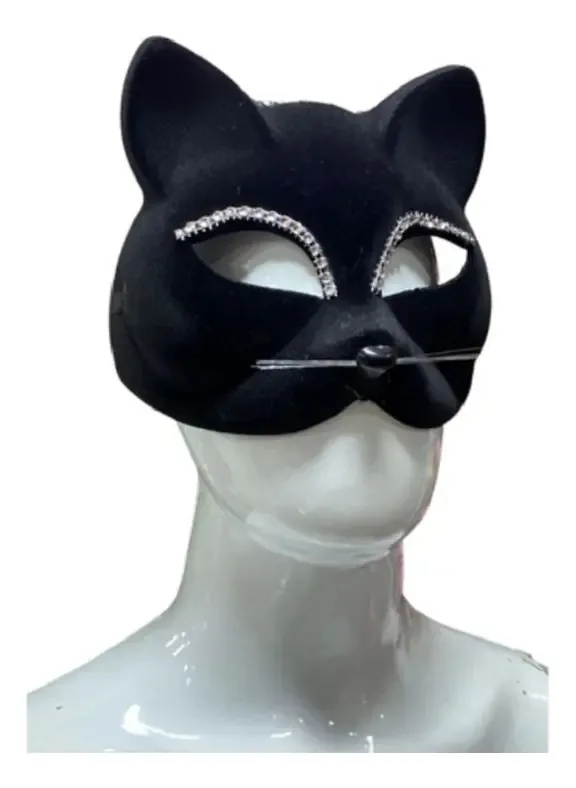Mascara Feminina Mulher Gato C/ Strass