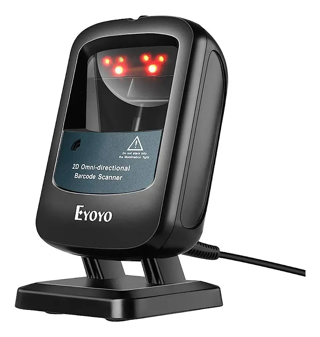 Leitor de código de barras com suporte Eyoyo EY-YH0930 KSA2163YH0930152208 scanner de código de barras de mesa azul