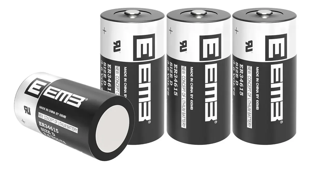 Baterias de célula D Eemb Er34615 Baterias de lítio de alta camada de 3,6 v