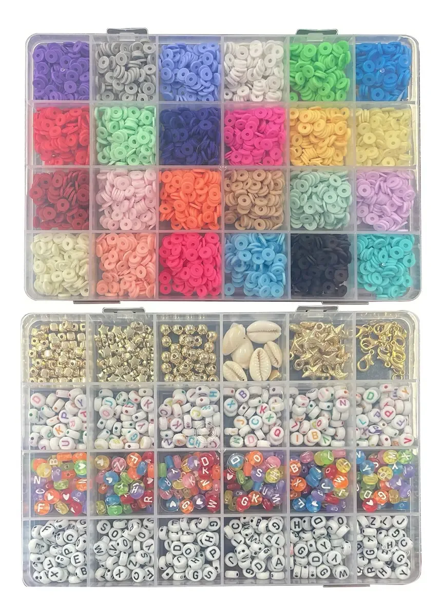 Pacote: 2 caixas de miçangas DIY para pulseiras