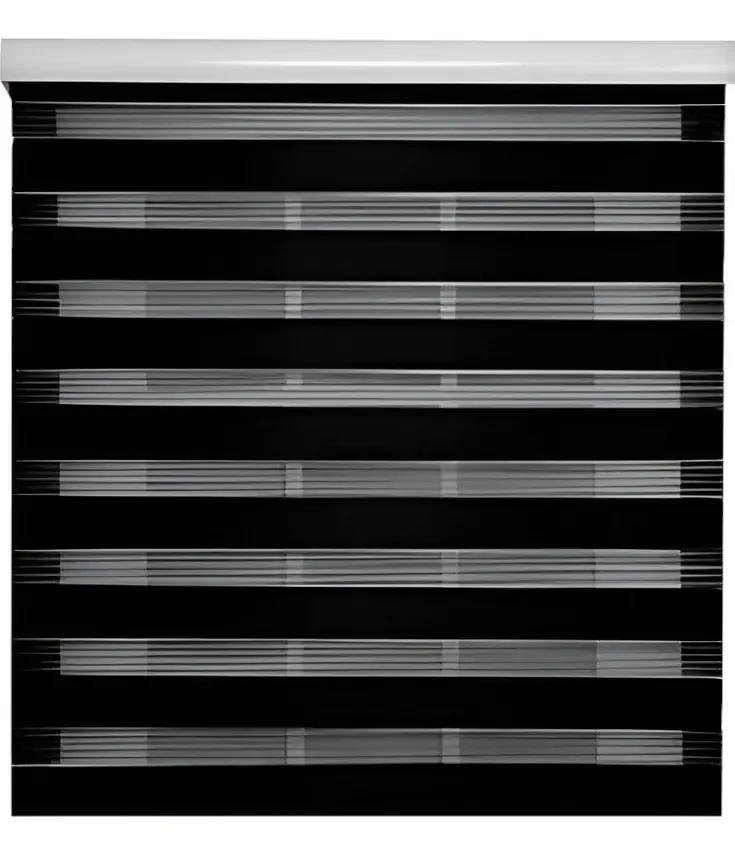 Cortina Blackout Roller Eoland 60 x 200 Persianas pretas Cortinas duplas de PVC liso Roller Duo, medida de cor diurna e noturna