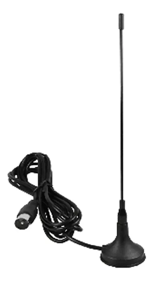Antena interna com conector F de TV digital UHF