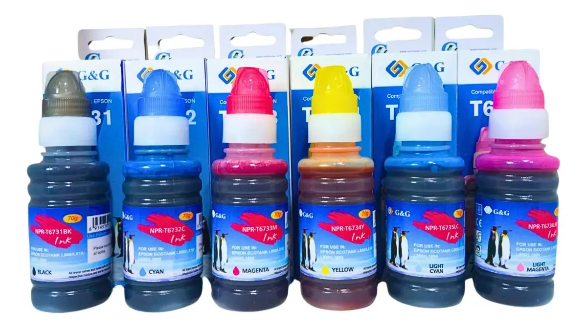 Tintas alternativas para tinta preta Epson T673 70ml L800 L810 L1800