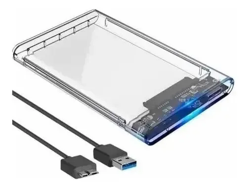Case Transparente para HD Externo SATA 2.5" USB 3.0 com Suporte UASP