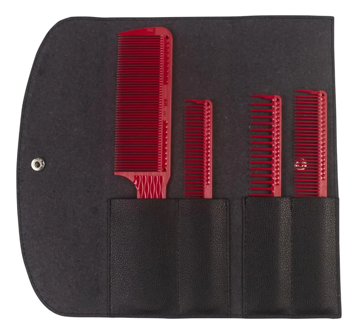 Kit 4 Pentes Cerâmica Antiestático Jrl Profissional Vermelho - Preto