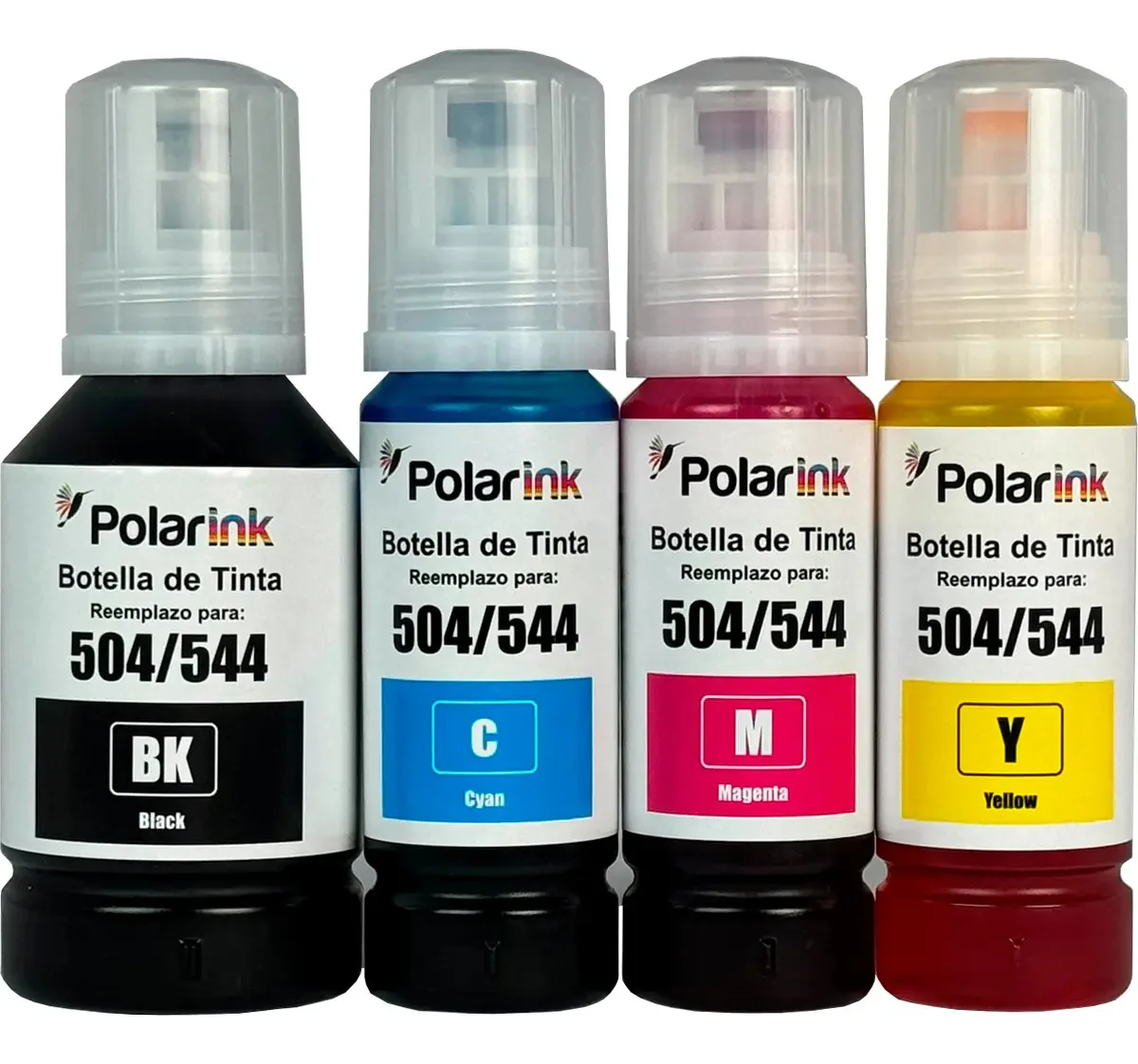 Kit Polarink de 4 tintas para tinta Epson 504 544 L4150 L6171 L3150 preta/ciano/magenta/amarela