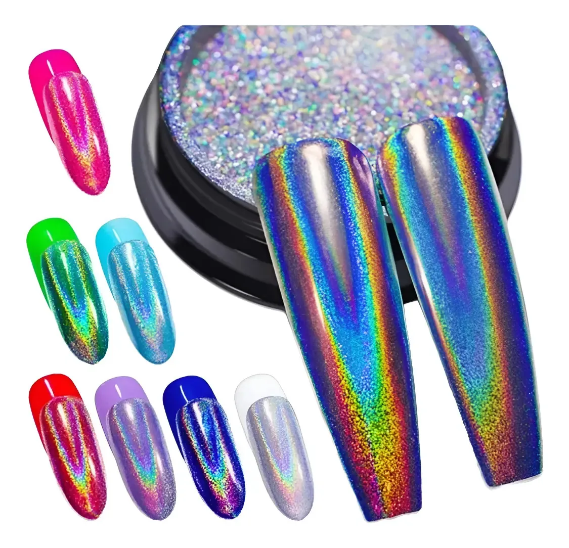 Suprimentos holográficos para unhas em pó