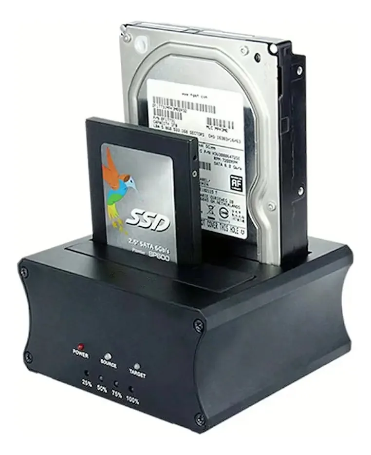 Base Docking 2 slots Sata Hdd Ssd 2.5-3.5 Usb 3.0 Cloner