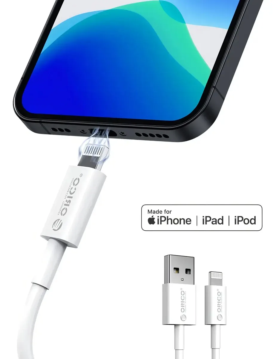Cabo De Dados De Relâmpago Applemfi1m Orico P/entrega Branco